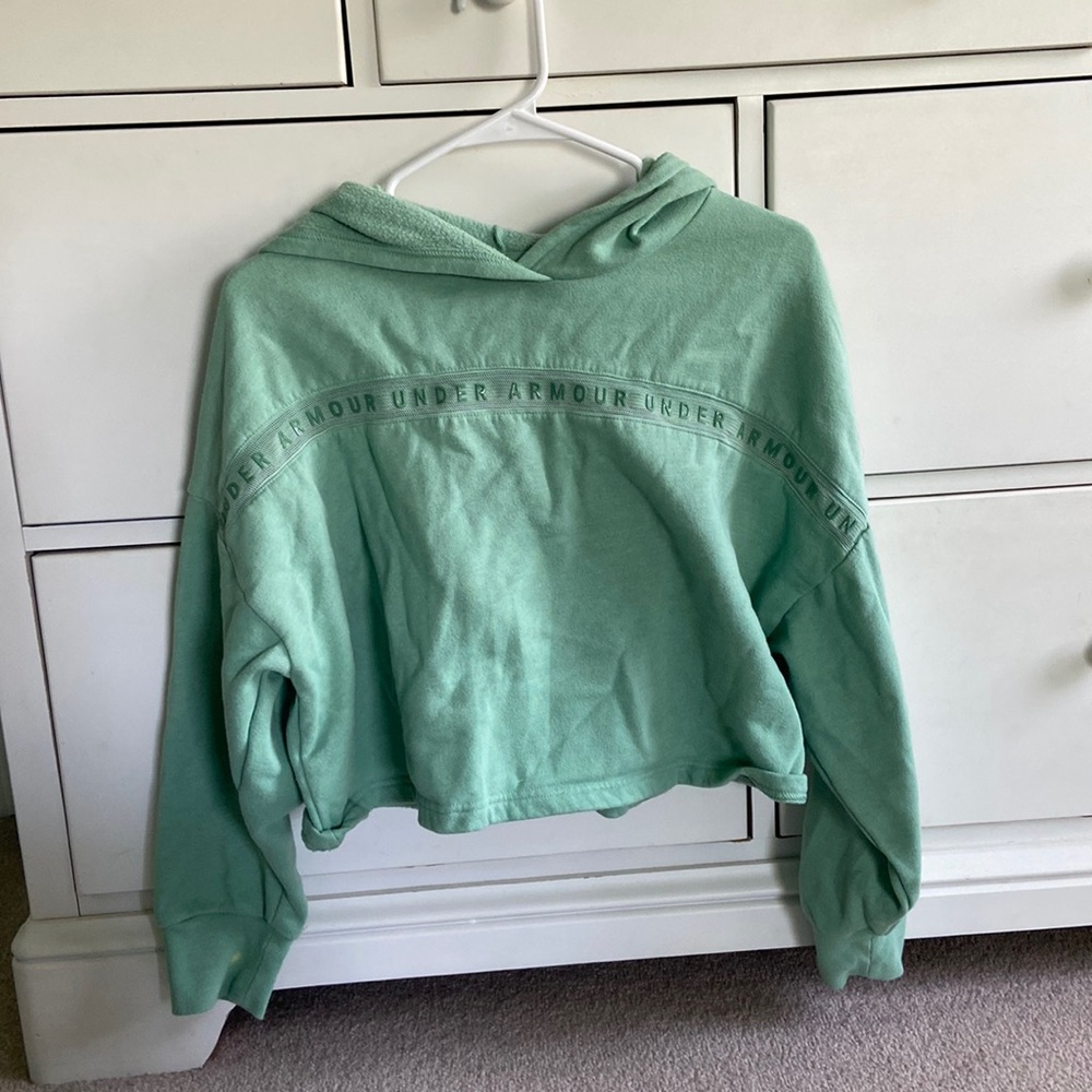 Under Armor Cropped Hoodie with Mesh Detailing